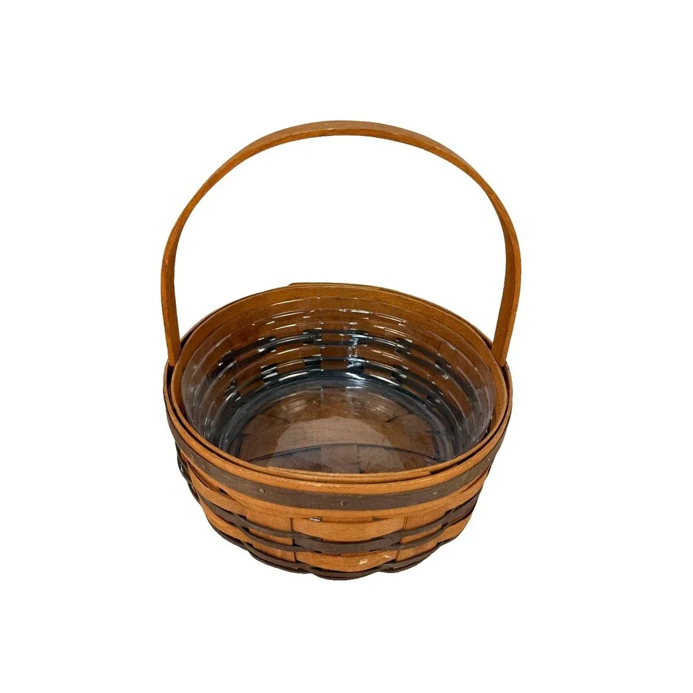 1989 Longaberger Blue Easter Basket w/Protector Stationary Handle 10